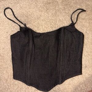 White Fox Boutique Black Sleeveless Bustier Camisole